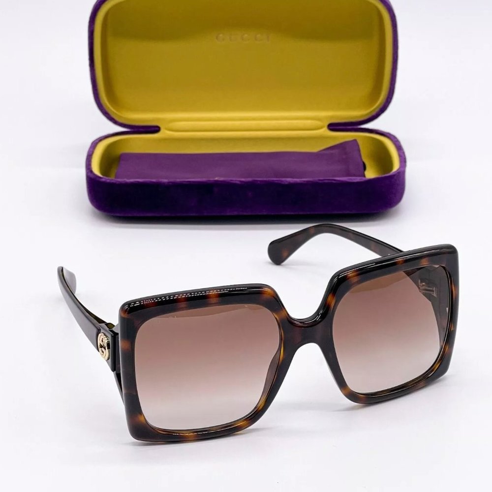 Sale! New Gucci Women's 60mm Havana Brown Sunglasses! - Picture 3 of 7